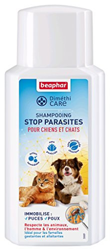 BEAPHAR – DIMÉTHICARE – Shampoing Stop Parasites à l'Aloe Vera pour Chien et Chat – Contre puces, tiques et poux – sans Pesticide et sans Insecticide Chimique – Action immédiate – Flacon 200 ML
