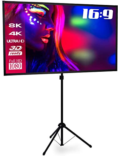 ESMART Expert X-Type Schermo per treppiede ultraleggero 155 x 87 cm (70) 16:9 | Proiettore home cinema LED LCD | costruzione rapida | Treppiede preassemblato | borsa per il trasporto