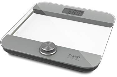 CASO Body Energy Ecostyle - Design-Personenwaage, Testsieger Haus & Garten Test, Batterielose Nutzung, Körperwaage mit hochwertiger Ganzglas-Oberfläche, bis 180 kg in 100 g-Schritten