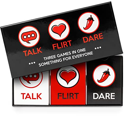 ARTAGIA Talk Flirt Dare, gioco divertente e romantico per coppie, scatola per appuntamento serale, carte di conversazione e azione per coppie per rafforzare le relazioni (versione inglese)