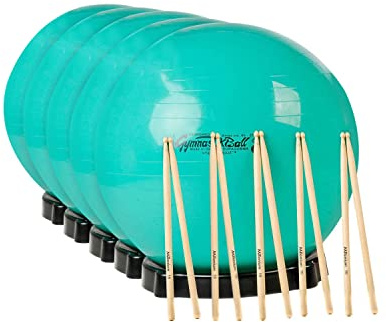 PEZZI 5er Set Ballschale Wegrollsperre Ø 65 cm Schwarz | Schale als Wegrollsperre und Stapelhilfe für Gymnastikbälle ab 42 cm Durchmesser