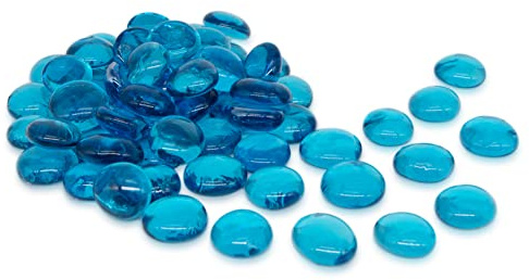 Hübsche Glasnuggets blau- 800g – formschön & sauber – Glas Muggelsteine | Verwendbar als Dekosteine, für Vase, Legematerial, Basteln etc.