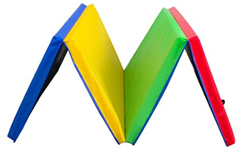 Gymnastikmatte, 5 cm dick, vierfach faltbar, Gymnastik-Tumbling-Matte, für Tanz, Kampfsport, Sit-ups, Trainingsmatte mit Griff (Größe: 240 x 120 x 5 cm)