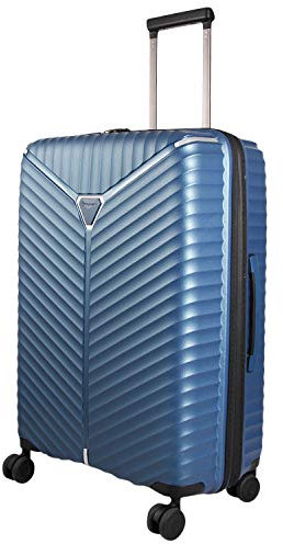 Franky Koffer PP13 | Robuster Reisekoffer mit TSA Schloss, Trolley mit Reißverschluss, Hartschalen Koffer, Reisegepäck für Urlaub und Ferien (Blue metallic, L-großer Koffer)