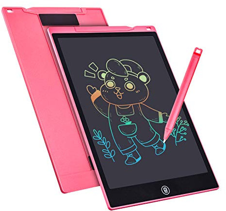 Bunte LCD Schreibtafel 12 Zoll，LCD Writing Tablet Elektronischer Tablette Grafiktablet Digitaler Drawing Pad，Kinderspielzeug FÜR 3-12 Jahre Alte Mädchen
