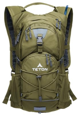 Teton Oasis Hydration Backpack – Lightweight Water Pack with Bladder for Hiking, Running, Cycling, Biking – 18L/22L Sizes – Sewn-in Rain Cover – Fits Men and Women