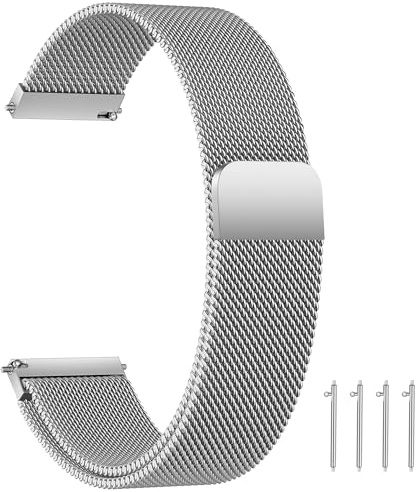 LYYLTX Edelstahl Mesh Uhrenarmband Metall Ersatz Armband Magnetverschluss Smartwatch Schnellverschluss Watch Uhren Ersatzband Für Damen Herren