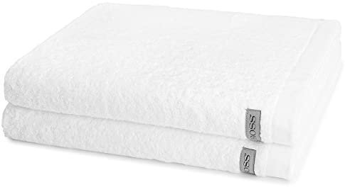 Ross - 2 teiliges Frottier-Set - Sinfonie (2 X Duschtuch im Set) - 500 g/m2 - Baumwolle - Walkfrottee - saugstark - weich und flauschig - Weiß