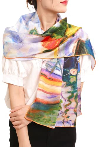Prettystern écharpe Peintre Tableau Foulard De Soie 160cm Claude-Monet D'art