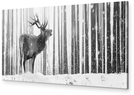 murando - Akustikbild Tiere Bilder Akustikschaum Hochleistungsschallabsorber Schallschutz Leinwand 1 tlg Wandbild Raumakustik Schalldämmung Hirsch Wald Wild c-B-0521-b-a