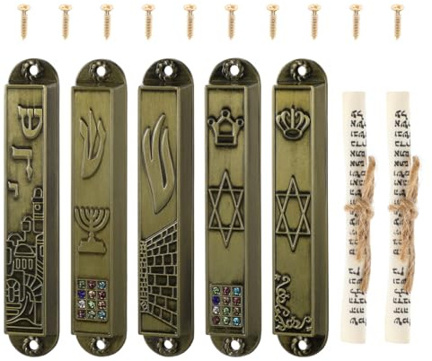 Garneck 5 X Mesusa-Dekor Mit Rollenpapier Haus Mesusa Für Tür Dekoration Judaica Wand Dekoration Im Vintage Stil Religiöse Wohnkultur Für Zuhause Und Büro
