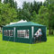 Fiqops Pavillon 3x6m Wasserdicht Stabil Partyzelt Hochwertiges PE Plane Festzelt UV-Resistent Gartenzelt 100g/m² Bierzelt mit 6 Seitenteilen Grün
