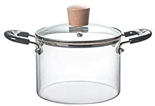 Pentola per zuppiera Pentola per zuppiera in vetro per uso domestico Pentola per zuppiera resistente al calore Insalata trasparente Ciotola per noodle istantanei Pentole per cucina Pentola (Colore: