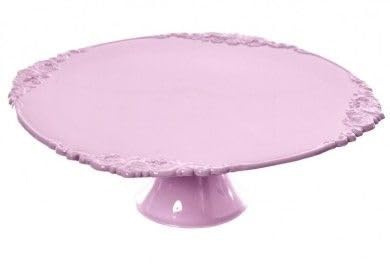 Alzata per dolci Alzatina torta e frutta, di plastica Grande (Rosa, ø31 h10)