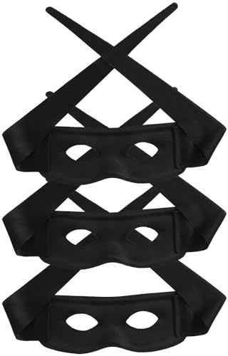 LXONTSG Halloween Maskerade Augenmasken,3 Stück Venezianische Maske Augenmaske,Bandit Augenmaske Schwarz,Verstellbare Piraten Augenklappe,für Halloween Festival Karneval Kostüm Cosplay Party