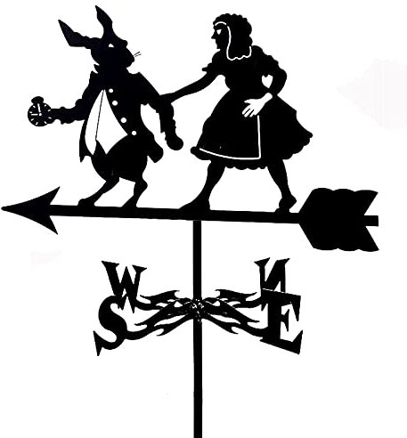 Banderuola segnavento, gallo segnavento per indicatore della direzione del Misurazione Strumento di misurazione della banderuola in metallo vintage per ornamenti da giardino per esterni di casa