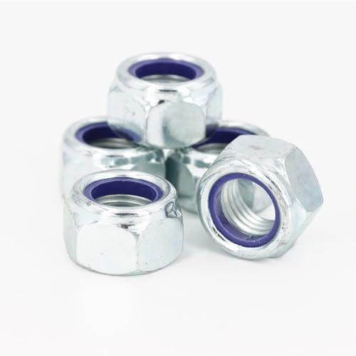 Juego de 5 tuercas de freno Nylstop hexagonal autobloqueante M20 con nailon DIN 985 clase 8 zincado