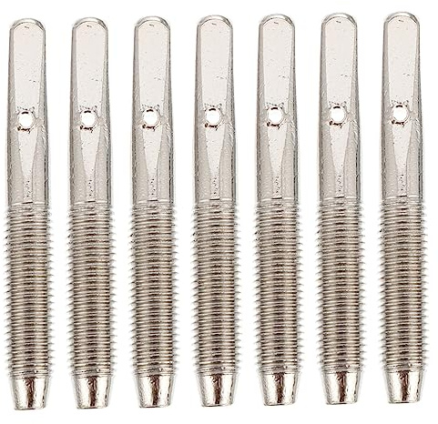 7 Stück Harfensaitenstifte aus Metall, Silberne Stimmstifte für Leierharfe | Glatte Helle Oberfläche, Ersatzteil mit Pin Peg Zubehör, Passend für Dulcimer und Saitenbefestigung