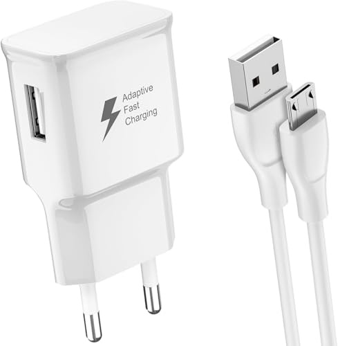 Newding Chargeur Micro USB Compatible avec Samsung A10 J7 S7, 15W | Android Universel Adaptateur pour Samsung Galaxy J6 J4 S7 S6 Edge A03 A02 Tab S2, Xiaomi Redmi A2 A2+ 12C 9A A1 7A S2 6A 6