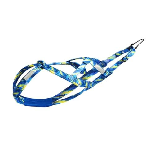 QAUUCP Hunde Zuggeschirr X Back Reflektierendes Zuggeschirr for Hunde, Geschwindigkeitstraining, Hundeschlittengeschirr for mittlere und große Hunde(Blue,XL)