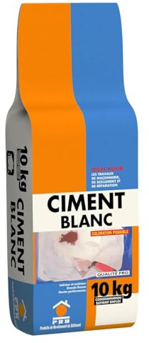 Ciment Blanc Extra Fin 10kg - Haute Pureté pour Finitions Parfaites - Idéal pour Décoration, Scellements Précis, Joints et Enduits - Convient à Tous Travaux Courants de Maçonnerie