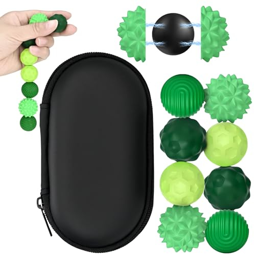 8 Stück Magnetische Fidget Toys, Magnetkugeln, sensorisches Silikon-Spielzeug, magnetische Anziehungskraft, Stressabbau-Bälle mit Silikonhülle, Stressabbau (Grün, Klein)