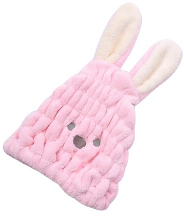 LALADEFIEE Junge Mädchen Mikrofaser Haarturban Kaninchenform Super Saugfähiger Schnell Trocknender Haartrockner Für Schule Und Bad Elastischer Trockenhaube Hautfreundliches Material Zufällige