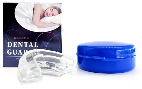 XFSRG Bite Antirussamento in Silicone di Alta Qualità Paradenti per Digrignare i Denti Protezione Notturna per Bruxismo Adatto a Tutti Comfort e Sicurezza (Argento)