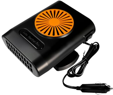 Mimoqk Calefactor Portátil para Coche | 200w Calentador para Coche y Camping - Ventilación Calefactora Interior 12V/24V Desempañador Para Conducción Invernal Remolques Uso En Garaje