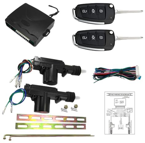 MACHSWON Universal Keyless Entry System, Car Central Lock Locking System with 2 Actuator, 2 Remote Controls, Security System Compatible with Most 24V Vehicles