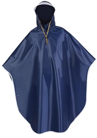 Garneck Unisex Bike Poncho Raincoat with Hood Windproof Tear Resistant Oxford Cloth Compact Mobility Scooter Cover for Cycling Camping Outdoor Use in Navy Blue