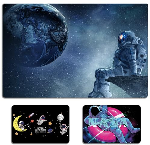 Schreibtischunterlage für Kinder – Abwischbare & Rutschfeste Tischmatte mit Astronauten-Muster – 60 x 40 cm – Ideal für Schule & Büro (Stil 2)