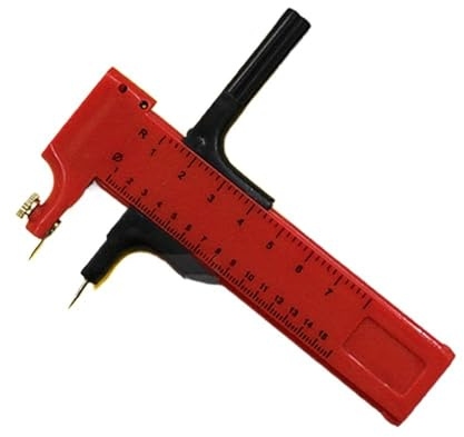 Kompass cirkelskärare rund papperskniv, DIY justerbar cirkulär kartong pappersskärverktyg Pressmaskin(Rood)
