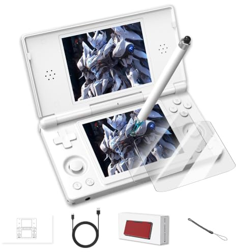 Console portatile gaming con stilo capacitivo Console Retro Game Android14, Videogiochi pieghevole a doppio schermo da 4 pollici,Wi-Fi2,4+5 GHz e Bluetooth 4.2,batteria da 4000mAh (Bianco)