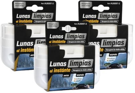 Limpiacristales Coche 100 ml con Cepillo, Antilluvia y Antivaho Pack 3