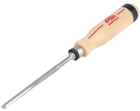 STUBAI Spezial Stemmeisen | schwedische Form | Klingenbreite 6 mm | Weißbuchen-Holzheft, polierte Fase | DIN 3139 | präzises Stechbeitel/Beitel für Holz | Profi-Qualität für Schreiner & Tischler
