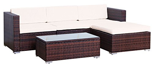 SVITA California Poly-Rattan Lounge Gartenset Sofa-Set Garnitur Gartenmöbel Couch-Set