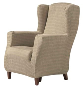 Zebra Textil Estoralis Vega | Funda Sillon de Diseño Moderno | Tejido Elastico Marfil | para Sillon Orejero (de 70 a 110 cm.) | Maxima Adaptabilidad a Todo Tipo de sofás