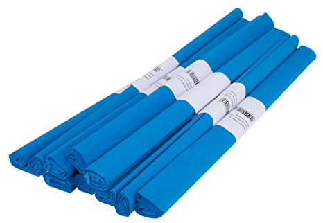 10er-Pack VBS Krepppapier ca. 50x200cm Rollen viele Farben Bastelpapier Papier Krepp Bastelkrepp Blau