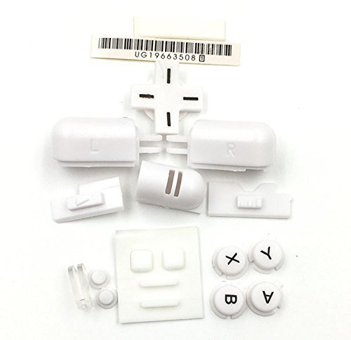 GGZone ABXY LR Ensemble de boutons de rechange pour Nintendo DS Lite NDSL, blanc, télécommande, accessoire de console de jeu gauche et droite