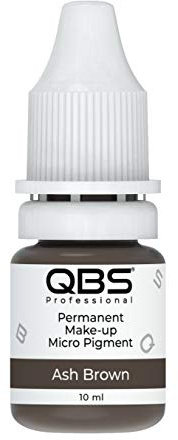 QBS Microblading-Pigmente für Augenbrauen, 10 ml, Maschinen- und Handanwendung, 9 Farben zur Auswahl, semi-permanentes Make-up-Produkte (Aschbraun)