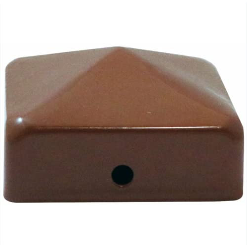 [FIXINGS DIRECT] 4x Ultimate Pyramid Post Caps (Multiple Sizes & Colours) Rust Resistant Galvanized Post Caps For Wooden Posts (4x Brown (100x100mm))