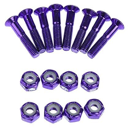 Fenteer 8pcs Ersatz Skateboard LKW Hardware Set Longboard Schrauben Schrauben, Lila