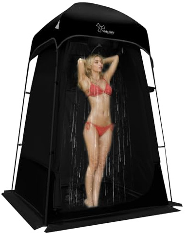 Outdoor Shower Tent Changing Room Privacy Portable Camping Shelters (Black)