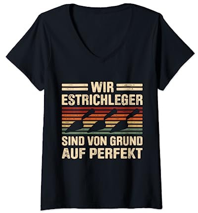 Estrich Legen Für Estrichleger Estrichbauer Handwerker T-Shirt mit V-Ausschnitt