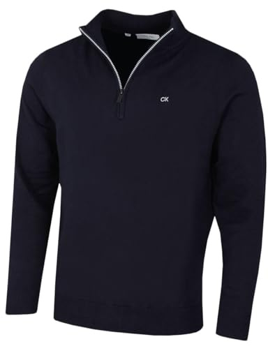 Calvin Klein Bruyère Demi-Zip Pullover Homme - Marine/Argent - M