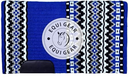 EQUIGEAR Western Show Horse Satteldecke aus neuseeländischer Wolle, Western-Design, handgefertigte Satteldecke, Wollpolster, Sensor Flex (Anpassung möglich), WW57 (34x42)