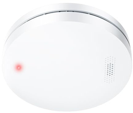 Rilevatore di fumo con 10 anni di durata della batteria - Allarme antincendio Tüv -Certificato, allarme antincendio, 85 dB, piatto, autonomo, bianco, 1 pezzo