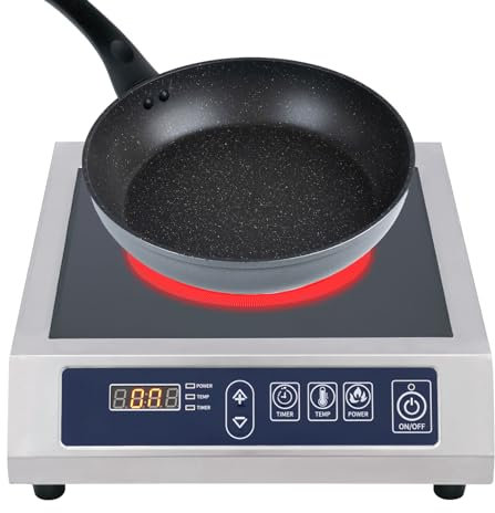 3500W Plaque Induction Portable Plaque Induction Professionnelle Plaque Cuisson Portable Avec Contrôle Tactile Température Réglable,Pour la Maison, Cuisine, RV, Hôtel, Restaurant, Magasin de Fondue