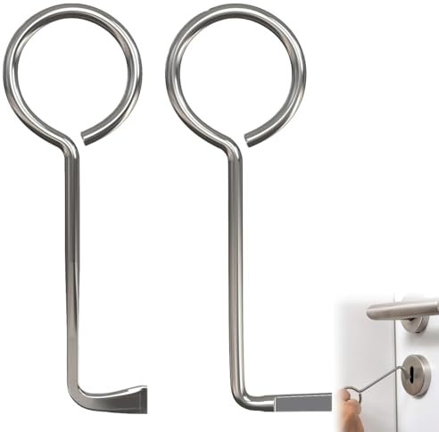 Beard Key Universal, 2 juego ganzúas profesional, llave universal para puertas habitaciones, juego ganzúas con barba, herramienta apertura, juego cerradura con llave, color plateado